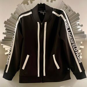 Karl Lagerfeld Black and White Scuba Bomber